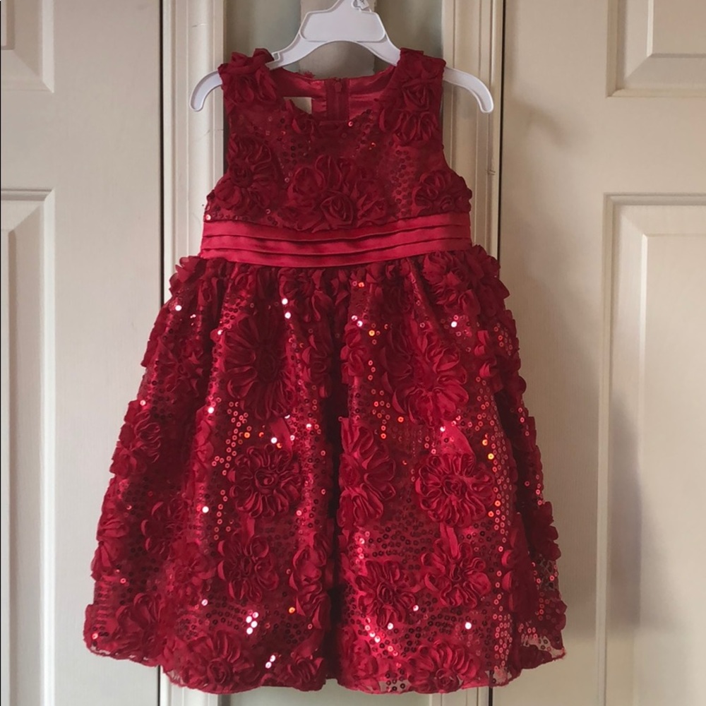 Well made red glitter Christmas dress.